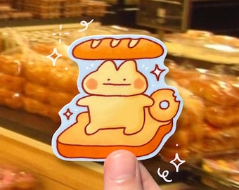 Captain of Carbs Sticker - Cute Baguette Bear Sticker - Kawaii Bread Sticker