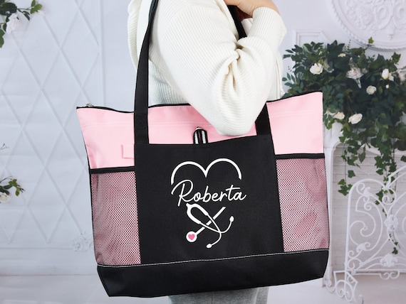 Personalized Nurse Bag with Pocket,Nurse Work Bag,Medical Tote,School Nurse Travel Bag,National Nurses Day,Doctor Gift,Gifts for Nurses