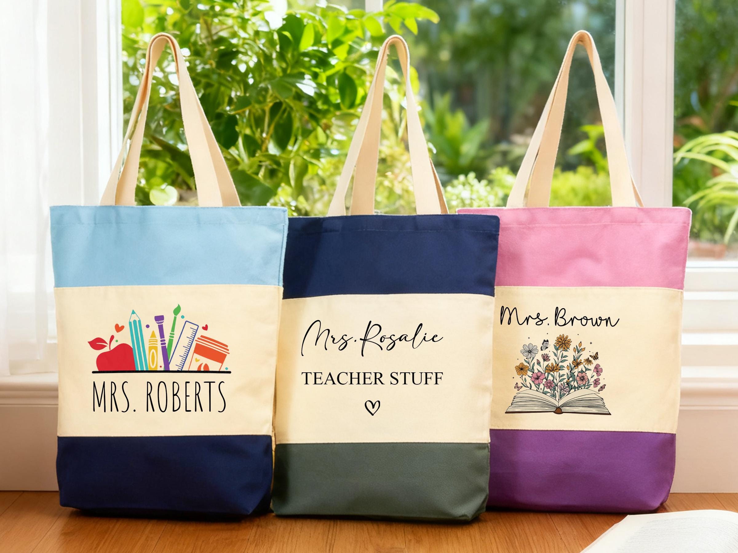 Personalized Teacher Tote Bag With Name,teacher Appreciation Gift for ...