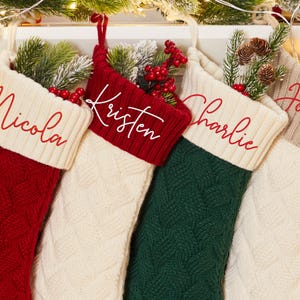 2025 Embroidered Christmas Stockings,Knitted Family Stockings,Personalized Xmas Stocking with Name,Holiday Stockings,Christmas Family Gifts