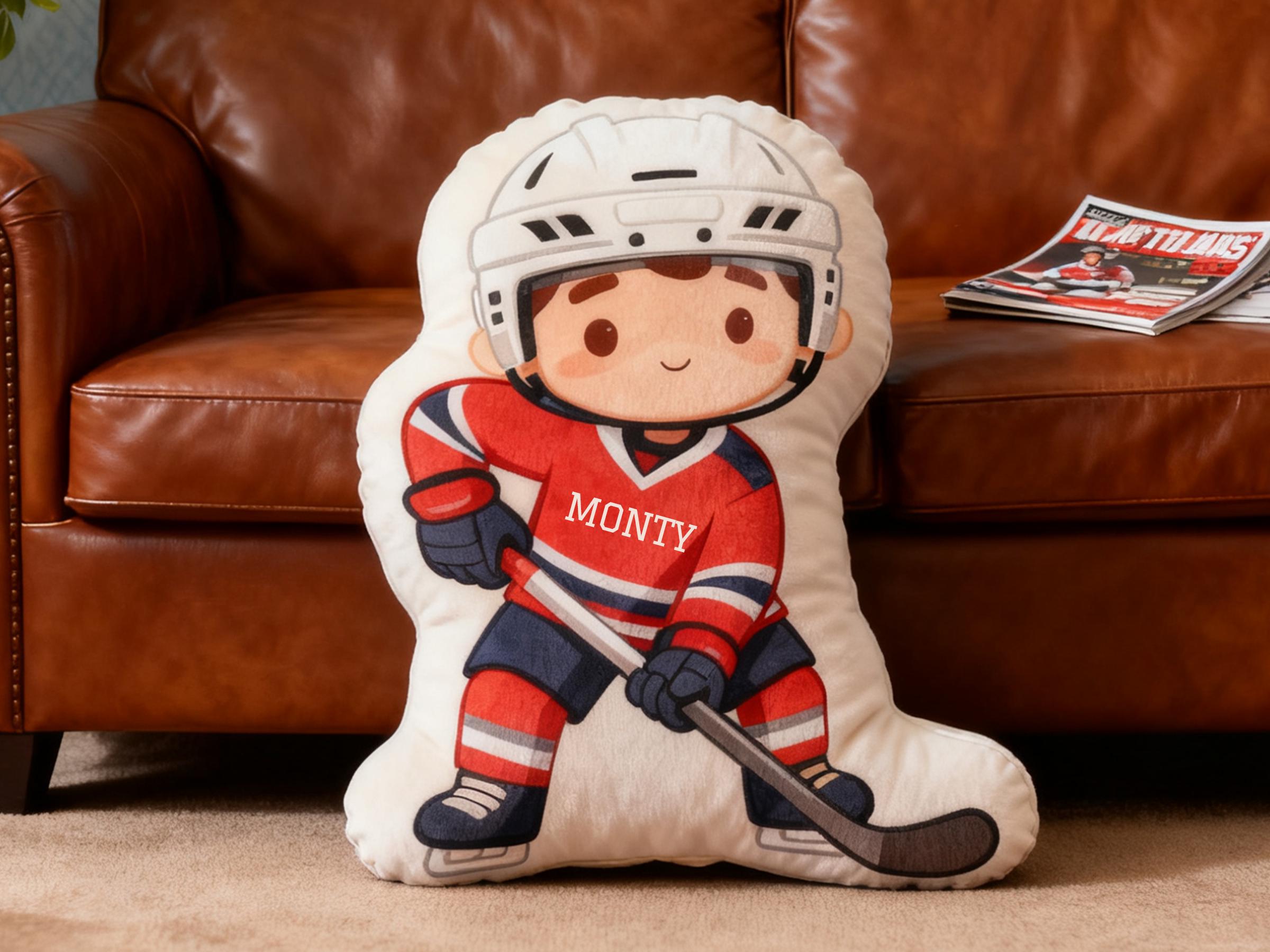 Personalized Hockey Pillow: Custom Name & Number, Microfiber Fleece