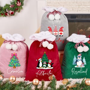 Personalized Large Santa Sack Family Sack with Name,Christmas Bag,Holiday Gifts for Kids