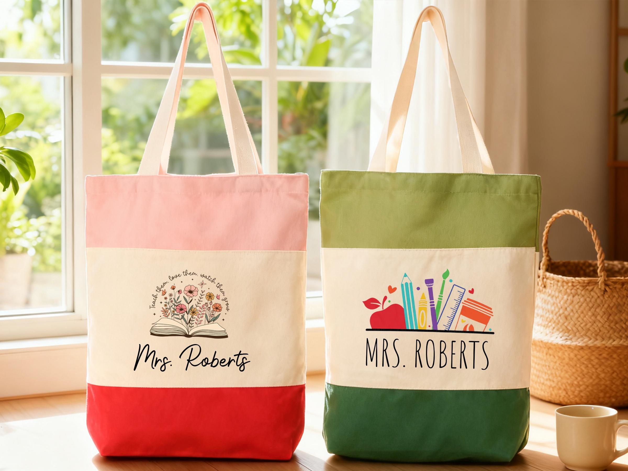 Personalized Teacher Tote Bag With Name,teacher Appreciation Gift for ...