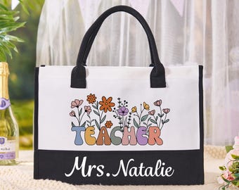 Bolsa de lona para regalo de agradecimiento a profesores, regalos personalizados para profesores, bolsa escolar personalizada, bolsa de arpillera para profesores superdotados, bolsa para el campus escolar.