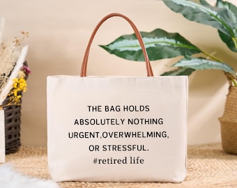Retired Life Cornered Tote Bag,Teacher Retirement Tote Bag,Woman Retirement Gift Bag,Funny Retirement Tote Bag,Retired Gift For Her,Coworker