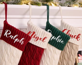 Christmas Stockings Personalized Knit Stockings Monogrammed Stocking Embroidered Stocking Custom stockings Family Stockings set of 3 4 5 6 7