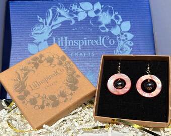 Mystic Grace: Black Pearl Dangle Earrings