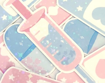 Yami Kawaii Object Sticker Pack | 5 Stickers Per Pack | Holographic + Water Resistant