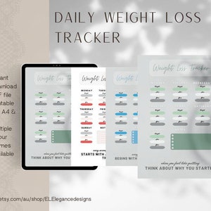 Weight Loss Tracker, Weekly Weight Loss Tracker, Weight Tracker Printable, Weight Loss Planner, Weight Loss Journal, Health Record Tracker