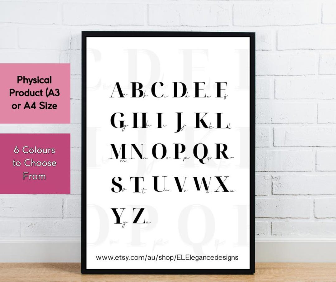Alphabet Poster, ABC Wall Art, Alphabet Printed Poster, Homeschool ...