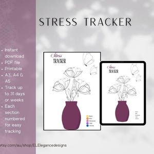 Stress Tracker | Printable Stress Journal Page | Stress Page Download | Picture Stress Activity | Mental Health Tracker | Wellness PDF |