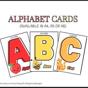 Schede dell'alfabeto, schede didattiche ABC, poster dell'alfabeto, attività educative per la scuola materna a casa, apprendimento per i bambini piccoli dell'asilo, asilo nido Montessori