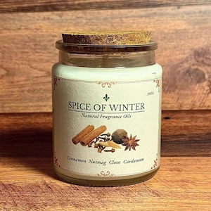 Handmade Winter Spice Candle • Festive Holiday Aromas • Cinnamon Clove Nutmeg • Rustic Soy Scented Candle • Christmas Décor Gift For Her