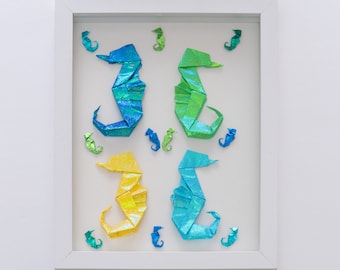 Seahorse origami frame