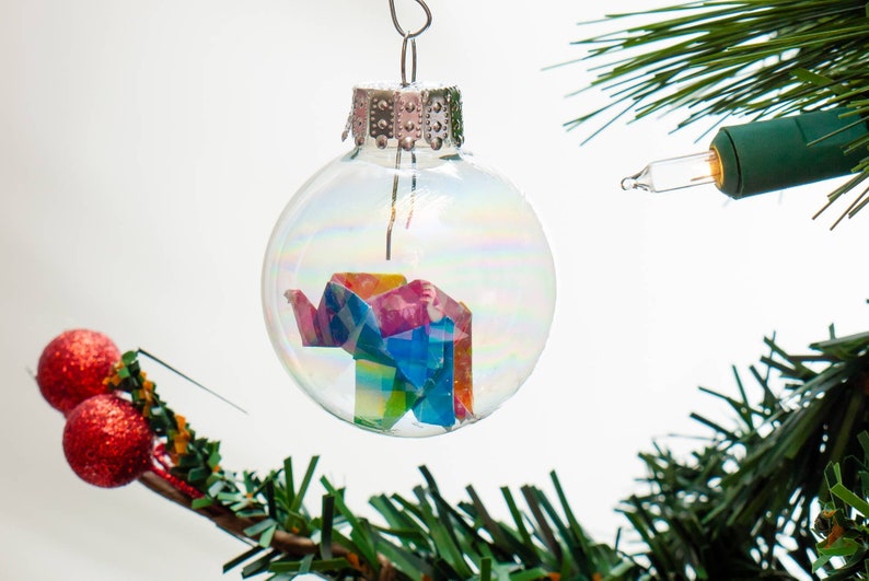 Christmas ornament / Glass ornament / Origami elephant ornament / Custom color and size elephant ornament image 10