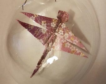 Christmas origami dragonfly ornament -made to order
