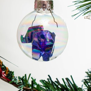 Christmas ornament / Glass ornament / Origami elephant ornament / Custom color and size elephant ornament image 5