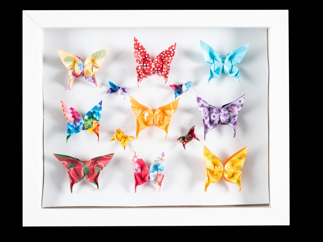 Origami Butterfly Frame Art / Paper Anniversary Gift made to Etsy