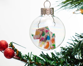 Christmas ornament / Glass ornament / Origami elephant ornament / Custom color and size elephant ornament