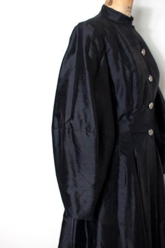 Vintage 1940s Silk Shantung Princess Coat | XS/S - image 6