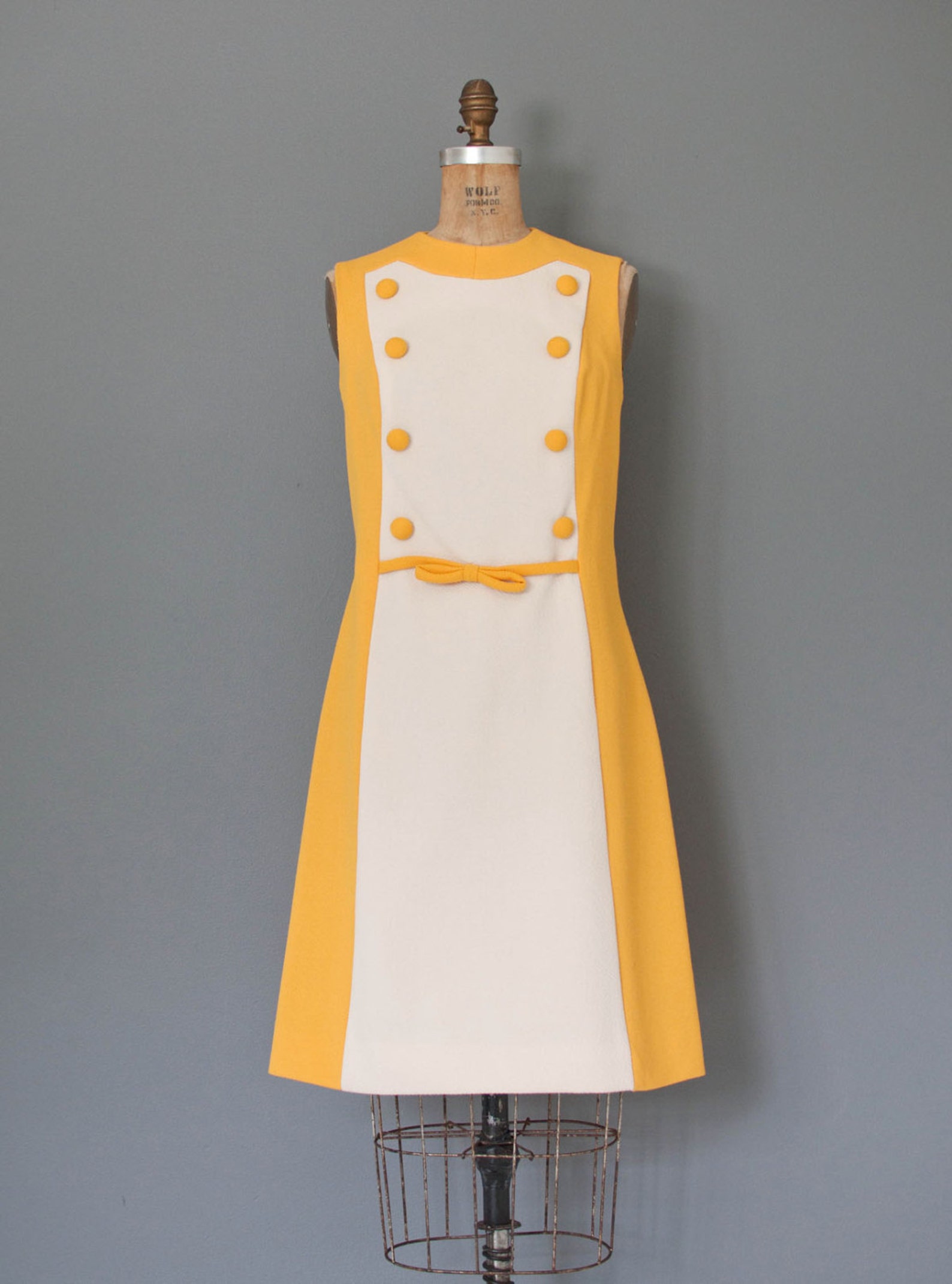 Vintage 1960s dress / 60s dress / yellow mod dress / SUNSHINE Etsy