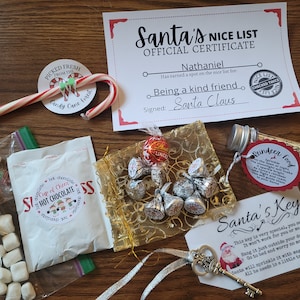 Elf Package - NICE LIST CERTIFICATE - Cookies for Santa - Hot Chocolate ...