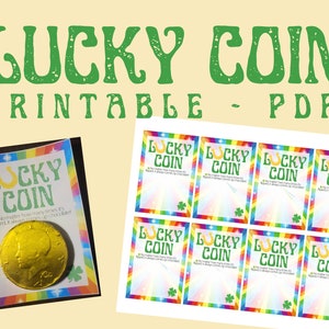 LUCKY COIN de la Saint-Patrick - pièce en chocolat - Téléchargement instantané - pdf