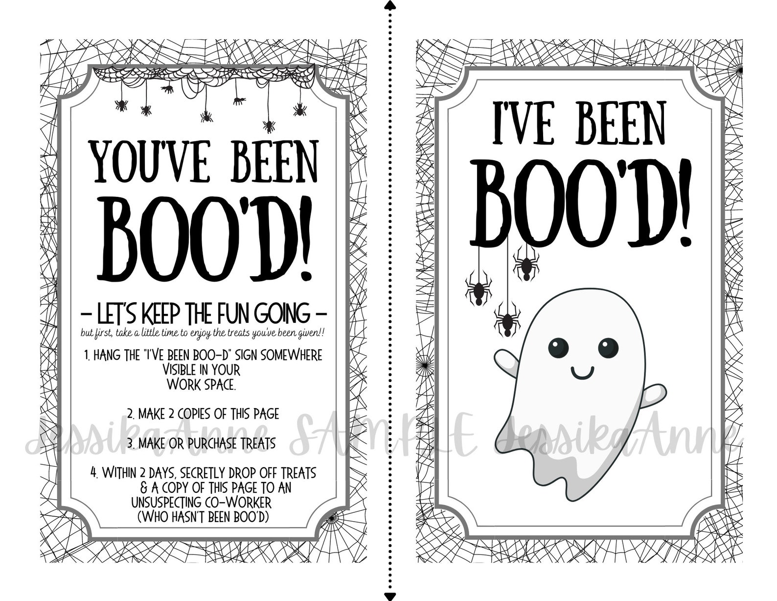 You've Been Boo'd Printable AT WORK- Halloween Sign - We've Been Boo'd ...