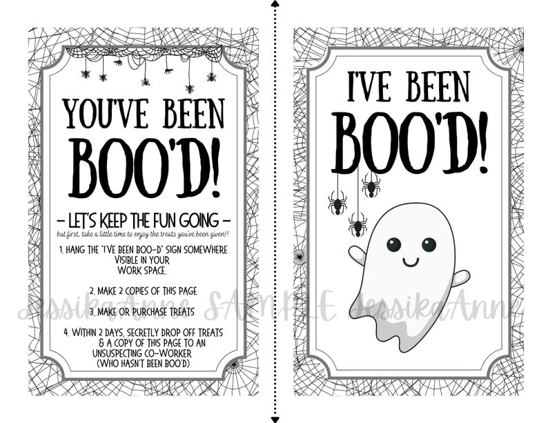 You've Been Boo'd Printable AT WORK Halloween Sign We've Been Boo'd