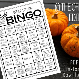 Dankbaarheid Bingo KANTOOR-EDITIE - Thanksgiving - Op het werk - Traditie HR