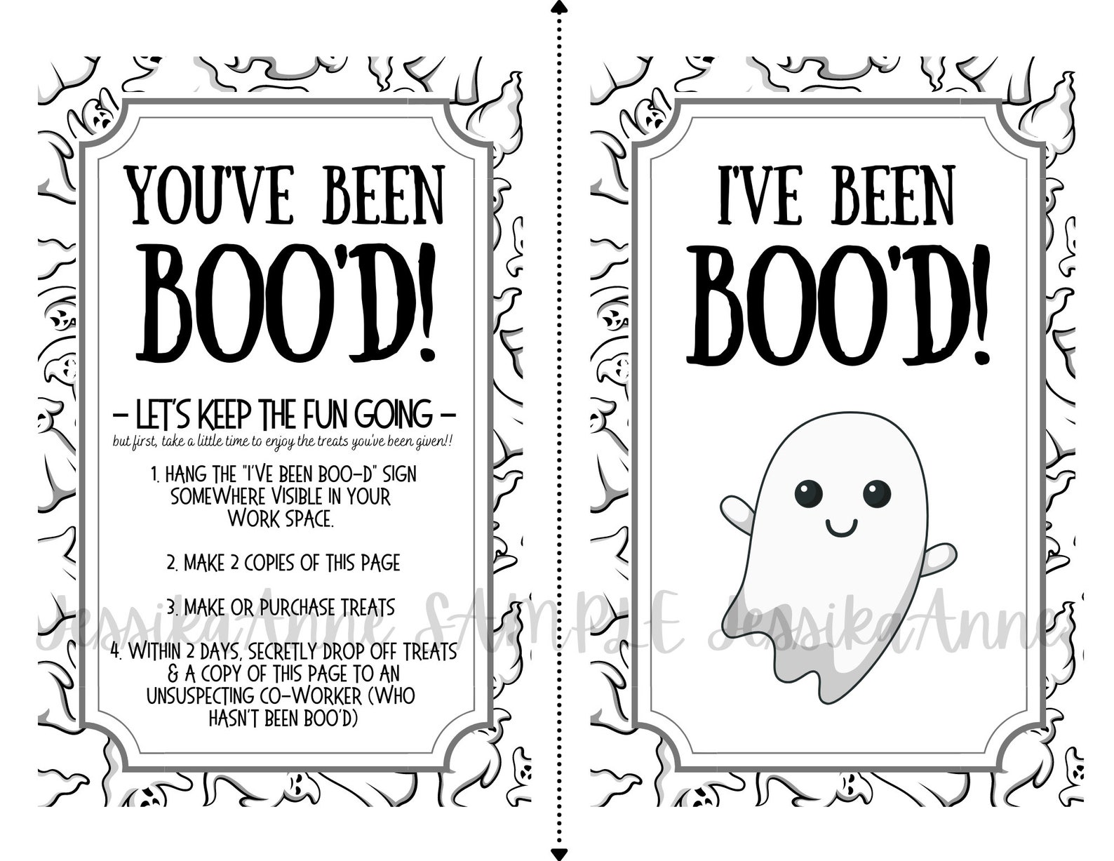 You've Been Boo'd Printable AT WORK- Halloween Sign - We've Been Boo'd ...