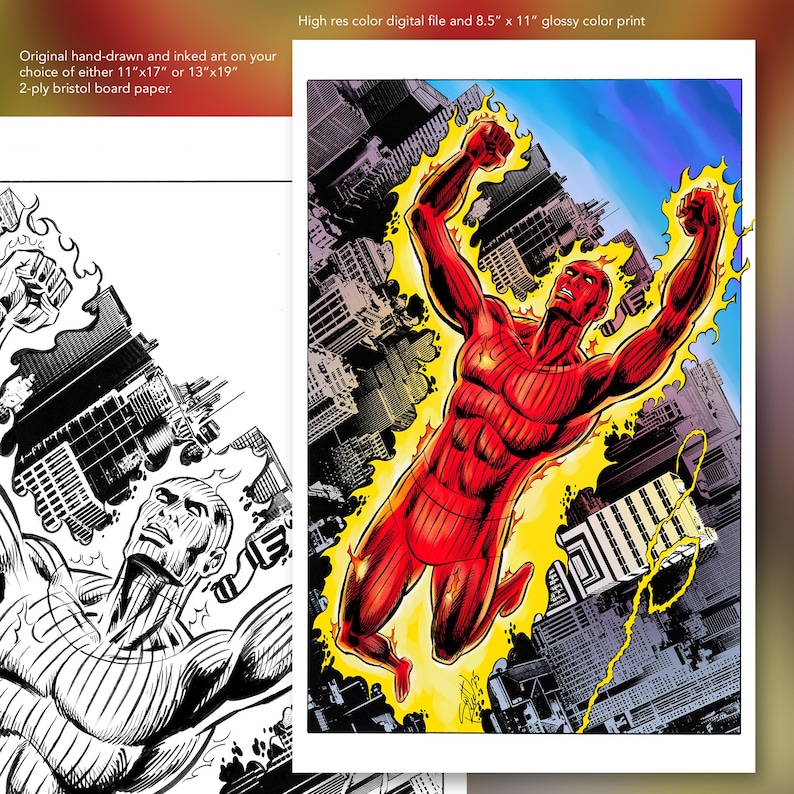 COMIC ART COMMISSION: 5 Characters of Your Choice, Hand-drawn, Inked ...