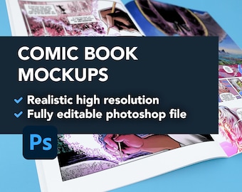COMIC BOOK MOCKUPS Fully Editable Photoshop File