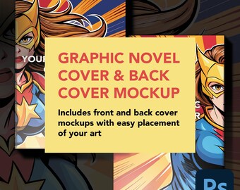 GRAPHIC NOVEL Cover & Back Cover Mockup
