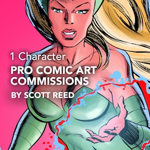 COMMISSIONE DI FUMETTI: 1 personaggio a tua scelta, disegnato a mano, inchiostrato e colorato