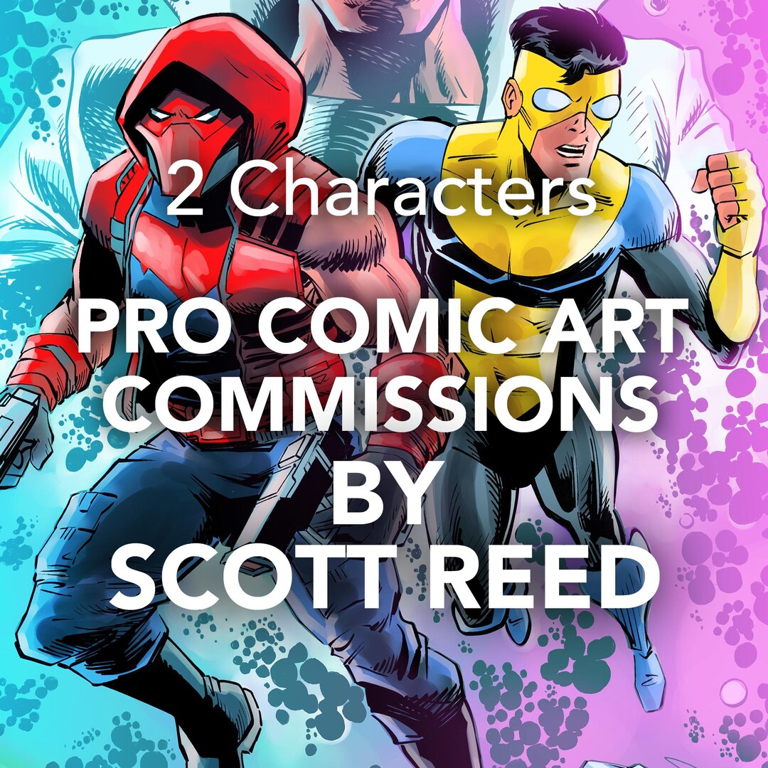 Comcs Character Example COMIC ART COMMISSION: 2 Characters of Your Choice, Hand-drawn, Inked ...