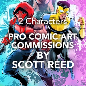 COMIC ART COMMISSION: 2 Characters of Your Choice, Hand-Drawn, Inked & Colored