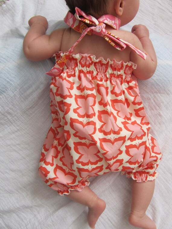Items similar to Butterfly Bubble Romper with Halter Ties ...