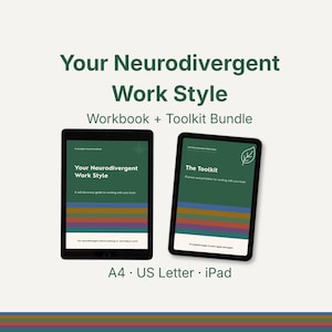 Neurodivergent Workbook for Work, ADHD Autism Job Interview Prep, Back to Work Planner Bundle, Printable PDF A4 US Letter