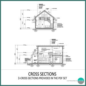 Cabin House Plans With Loft 21'x29' House Plan Set - Custom Tiny House ...