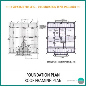 40'x30' 1,200SF Farmhouse Blueprint 2Bed 2Bath Small House Design Architectural Plan - Modern House Floor Plans (PDF Download) image 8