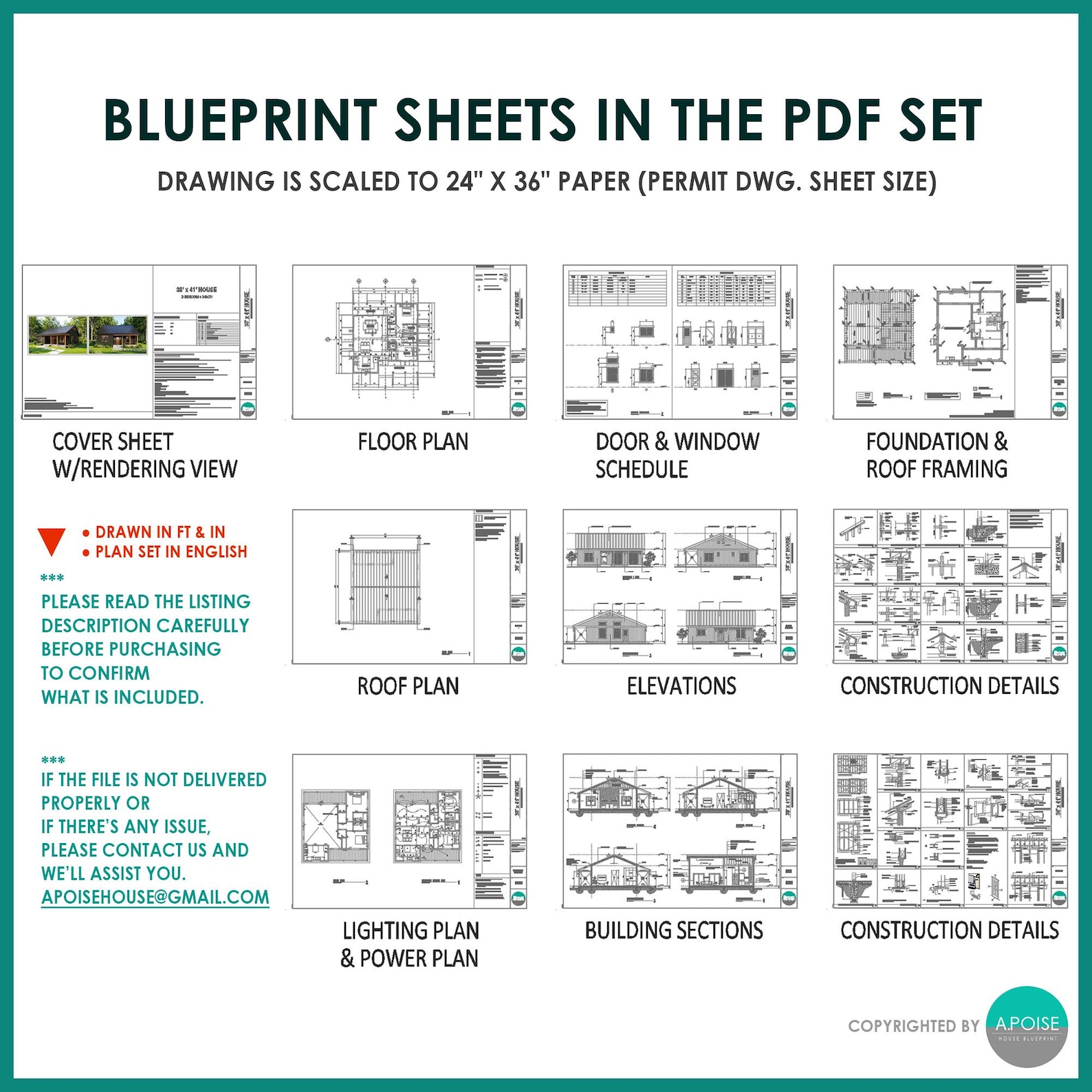 Modern Small House Plans 2bed 2bath Cabin Plan Architectural Plan (PDF ...