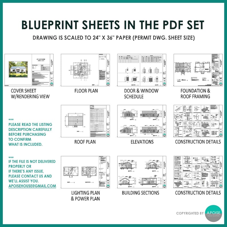 960 SF ADU House Plans – 2 Bed 2 Bath, Modern Small Home (PDF) image 4