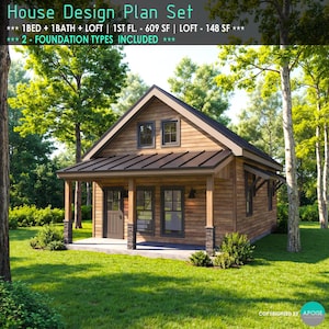 Blockhauspläne mit Galerie – 21'x29' Tiny-House-Bauplan (PDF-Download)