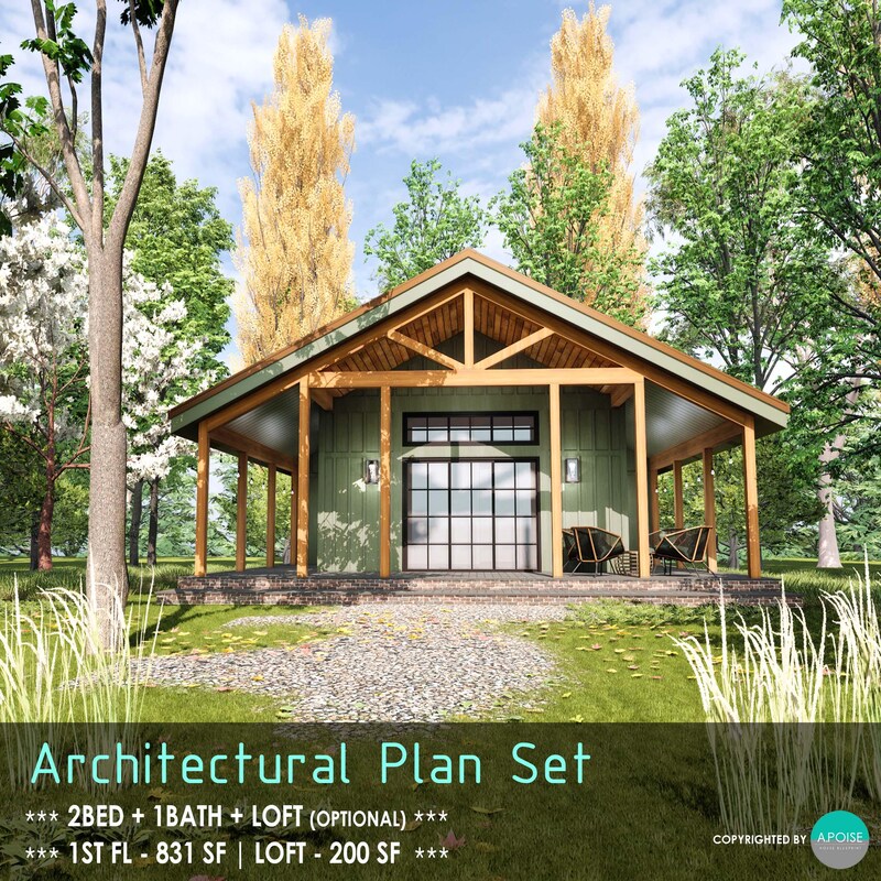 Cabin Plans With Loft - Etsy