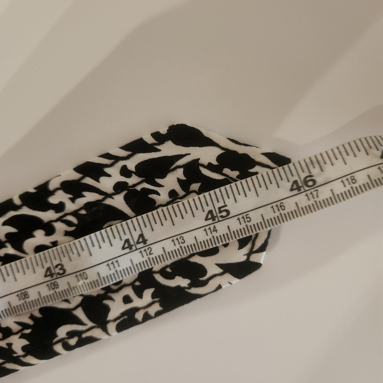J Crew Y2k 100% Silk Belt Black White Damask Print Gold Tone  display picture 1
