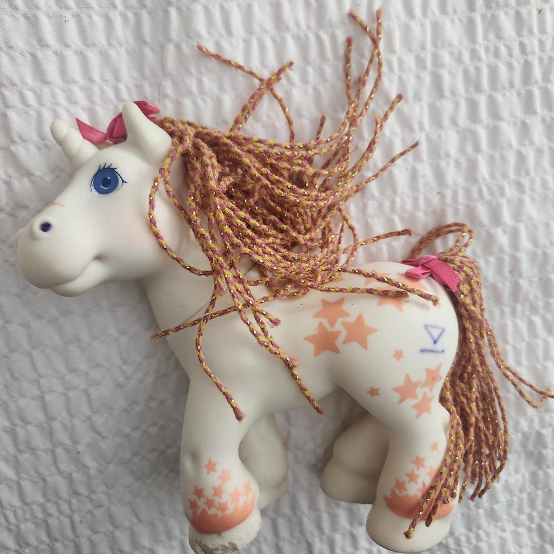 Vintage My Little Pony G1 Galaxy Twinkle Eye Unicorn White Orange Stars ...