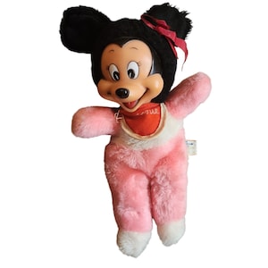 Vintage Disney Minnie Maus Plüschtier Rosa Pyjamas Baby Puppe Bild 1