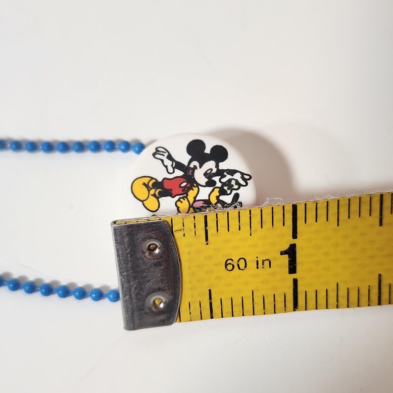 Vintage Disney Mickey Mouse Pluto Blue Ball Chain Necklace White Pendant gumball image 3
