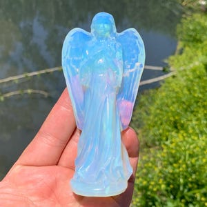 4.4&#39;&#39;+ Opalite quartz,quartz crystal,hand carved,Crystal Angel,Angel skull,Crystal Gifts 1pc